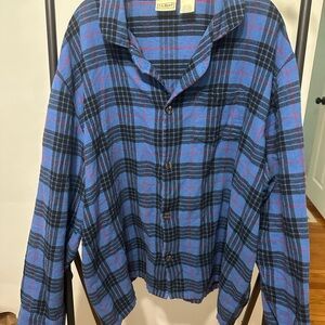 L.L. Bean Blue and Black Checkered Shirt